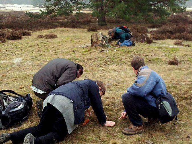 Korstmossen zoeken in de Lange Duinen bij Soest (2012)